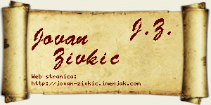 Jovan Živkić vizit kartica